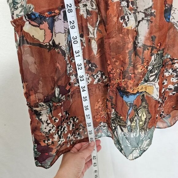 Hemant & Nandita For Anthropologie Zeri Floral Tiered Peasant Dress 0 - Picture 7 of 13